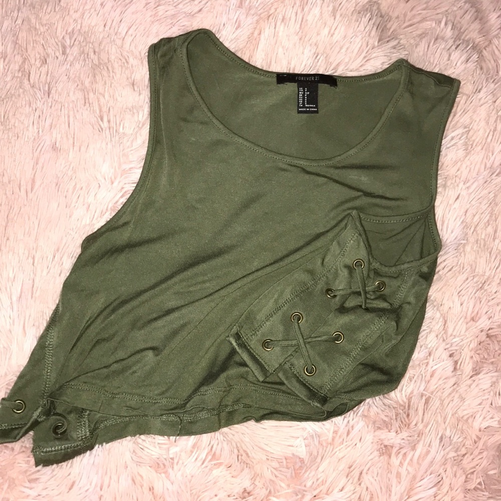 Olive green crop top